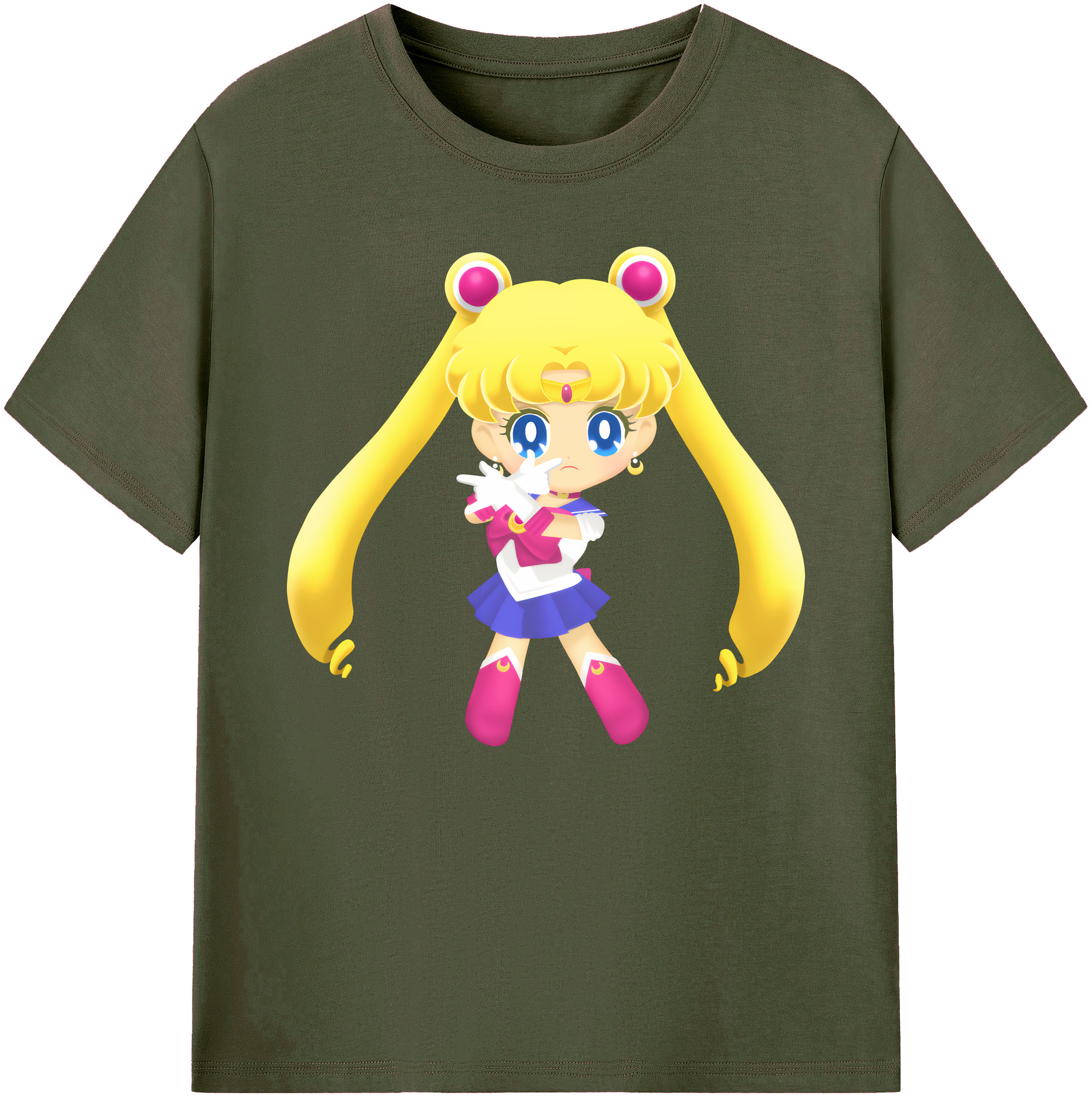 （画像用） 美少女戦士セーラームーン 月野 うさぎ つきの うさぎ Sailor Moon Tsukino Usagi 綿100％ メンズ半袖Tシャツ｜肌触りやわらか＆通気性